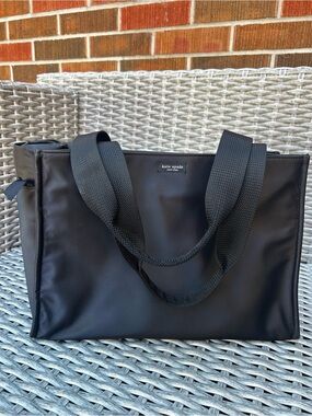NWOT Kate Spade Black Nylon Diaper Tote Computer Bag